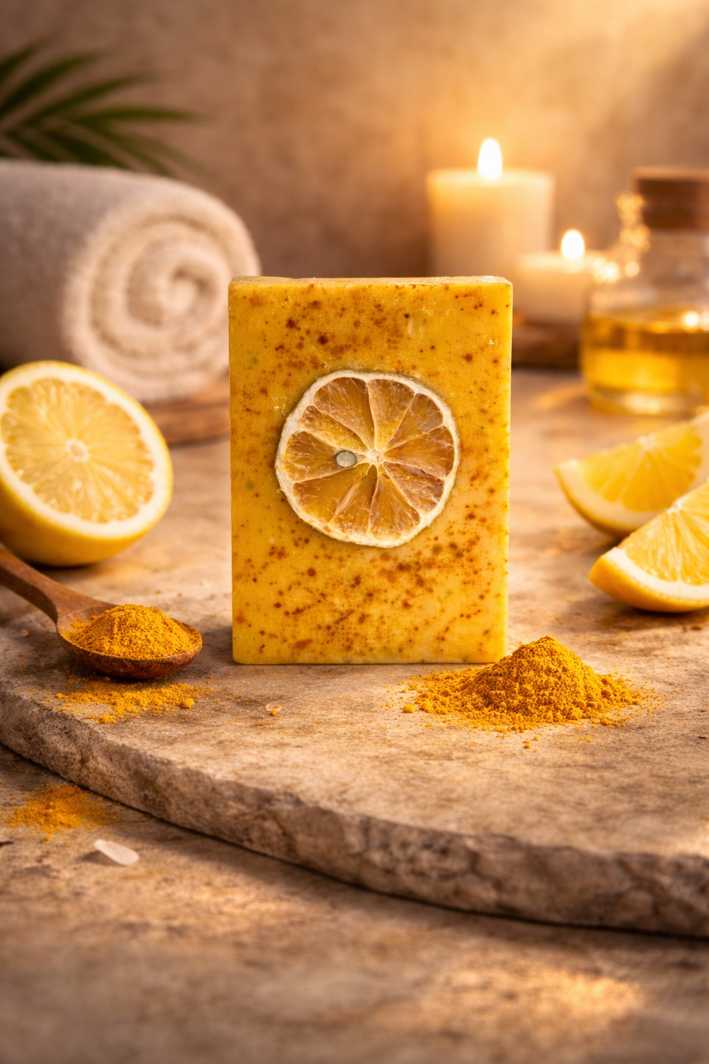 Turmeric and lime soap