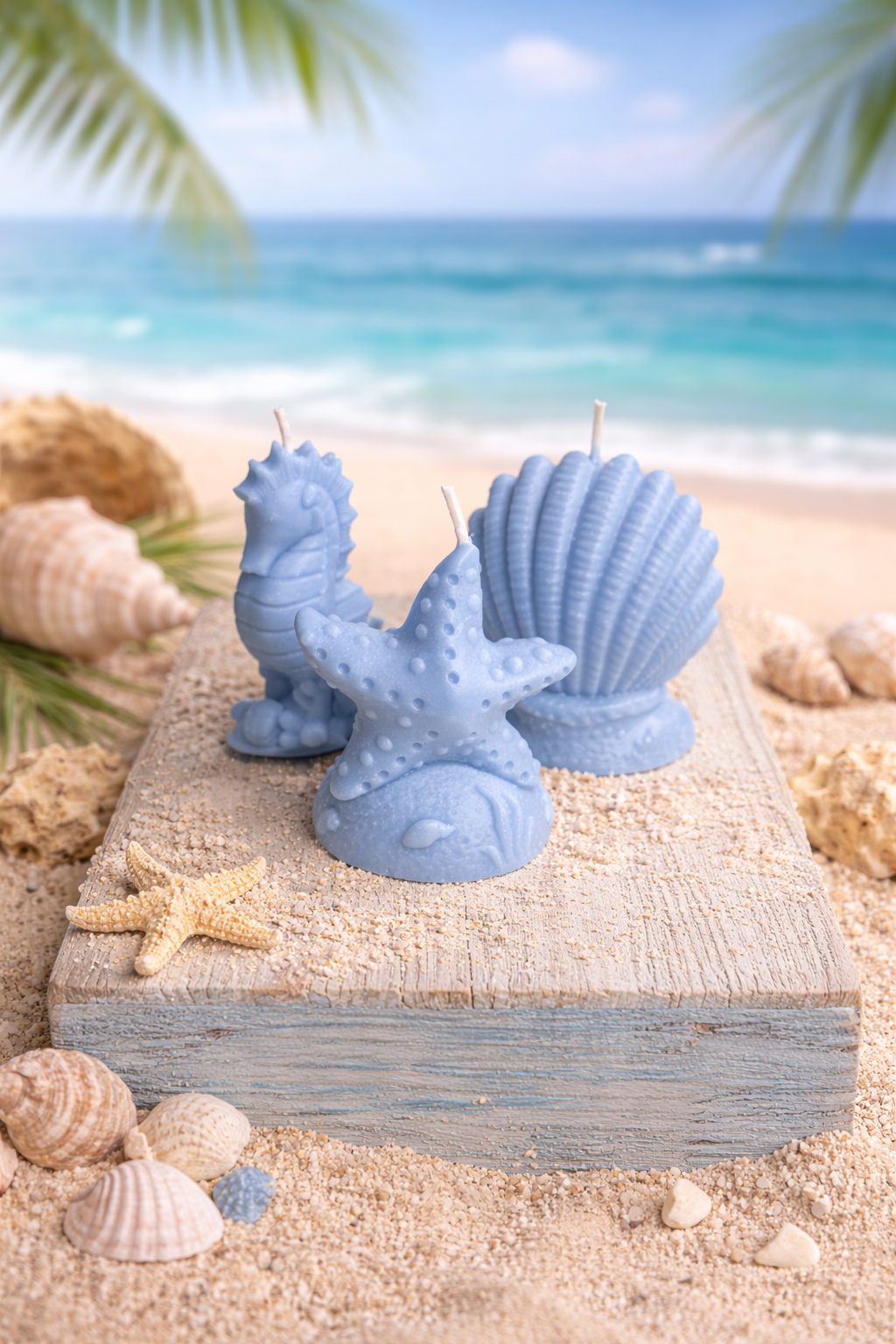 Beach Candle Set Blue Coconut